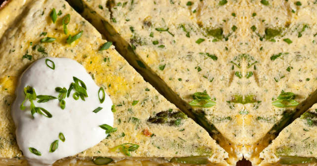 Asparagus Fritata with Horseradish and Sour Cream, Asparagus Recipes, One Community